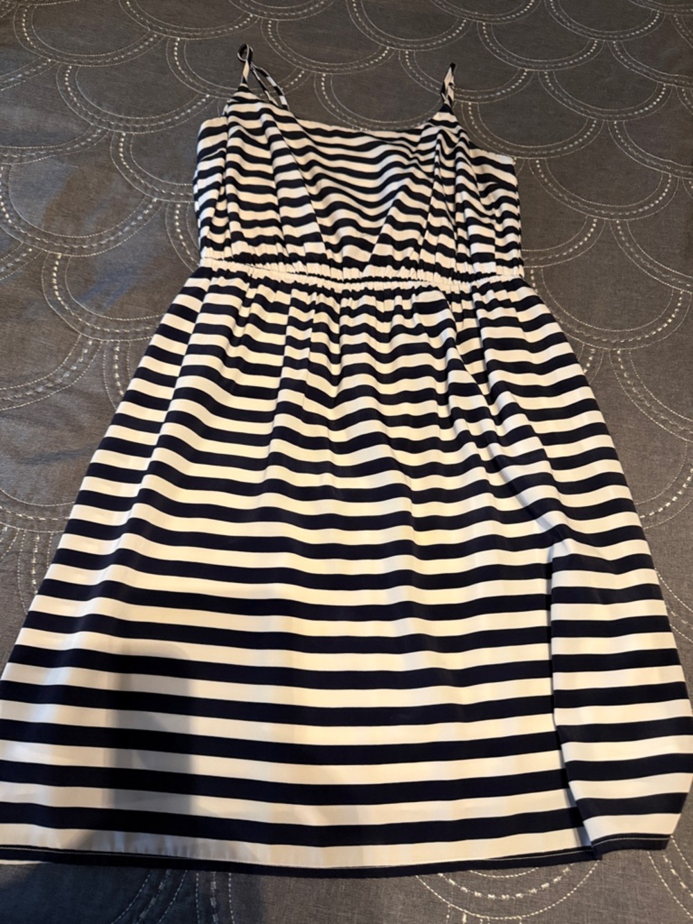 Old Navy Navy and White Striped Mini Dress